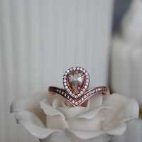 Natural Morganite Ring 925 Sterling Silver Ring for Women for Girl Gift for Anniversary for Birthday US size 6 1/4 - Thumbnail 1