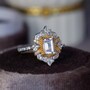 Natural Morganite Ring Octagon Shape Morganite 925 Sterling Silver Ring Classic Design Gift for Women for Girls US Size 6.5-4