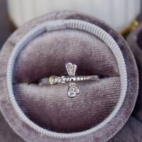 Dragonfly Ring--Round Shape Cat's Eye Chrysoberyl Ring Small Cab 925 Sterling Silver Ring plated in Rhodium US size 8 - Thumbnail 4