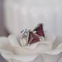 Triangle Sugerloaf Garnet Pyramid Red Garnet Earstuds 925 Sterling Silver Stud Earrings One Pair Simple Earstuds-2