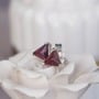 Triangle Sugerloaf Garnet Pyramid Red Garnet Earstuds 925 Sterling Silver Stud Earrings One Pair Simple Earstuds-3