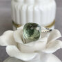 Natural Prasiolit/Green Amethyst Cocktail Sterling Silver Ring Big Gemstone Ring Promise Ring Gift for Women Cool for Summer US size 5.5-1