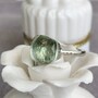 Natural Prasiolit/Green Amethyst Cocktail Sterling Silver Ring Big Gemstone Ring Promise Ring Gift for Women Cool for Summer US size 5.5-2