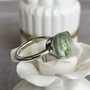 Natural Prasiolit/Green Amethyst Cocktail Sterling Silver Ring Big Gemstone Ring Promise Ring Gift for Women Cool for Summer US size 5.5-4