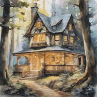 House In The Woods Cross Stitch Pattern - Thumbnail 1