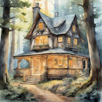 House In The Woods Cross Stitch Pattern - Thumbnail 2