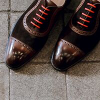 The Half Brogue Oxford Dress Shoes in Dark Cafe Brown - Thumbnail 2