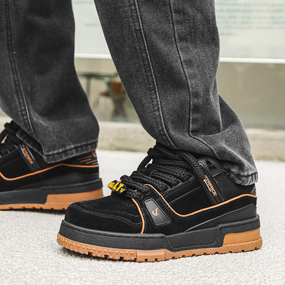 Harajuku black casual shoes for men