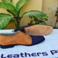 Unique Handmade Blue and Brown Suede Leather Classic Lace up Formal Oxford Dress Shoes - Thumbnail 1