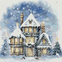 Gabled House Cross Stitch Pattern - Thumbnail 1