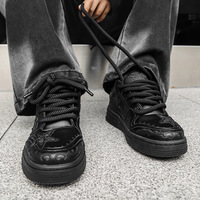 New Embossed Star Casual Shoes For Men - Thumbnail 3