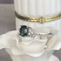1.22ct Natural Teal Sapphire Ring 925 Sterling Silver Ring Elegant Ring for Women Gift for Girlfriend US size 6 1/4 or 6.25 - Thumbnail 5