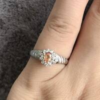 Mini Size Natural Orange Sapphire Ring 925 Sterling Silver Ring Gift for Girl Ring for Women US size 6 Pinky Ring - Thumbnail 5