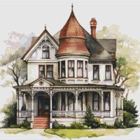 Front Veranda Cross Stitch Pattern - Thumbnail 1