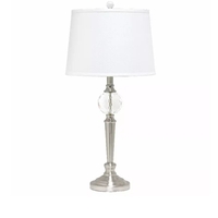 Lalia Home Crystal Drop Table and Floor Lamp Set in Brushed Nickel - LHS-1000-BN - Thumbnail 1