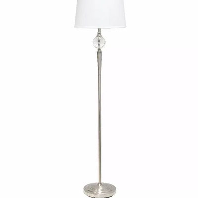 Lalia home crystal drop table and floor lamp set in brushed nickel - lhs-1000-bn