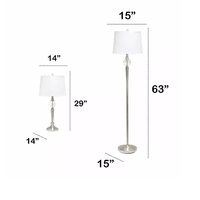 Lalia Home Crystal Drop Table and Floor Lamp Set in Brushed Nickel - LHS-1000-BN - Thumbnail 8