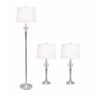 Lalia Home Crystal Drop Table and Floor Lamp Set in Brushed Nickel - LHS-1000-BN - Thumbnail 9