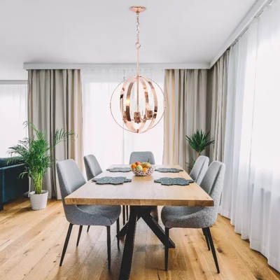 Lalia home 3-light 18" adjustable industrial globe hanging metal and clear glass ceiling pendant - lhp-3010-rg - Thumbnail 4