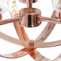 Lalia Home 3-Light 18" Adjustable Industrial Globe Hanging Metal and Clear Glass Ceiling Pendant - LHP-3010-RG - Thumbnail 3