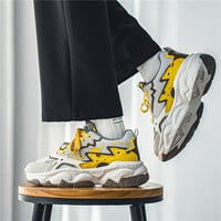 Yellow Breathable Chunky Shoes For Men - Thumbnail 1