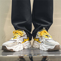 Yellow Breathable Chunky Shoes For Men - Thumbnail 2