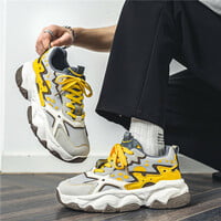 Yellow Breathable Chunky Shoes For Men - Thumbnail 4