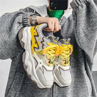 Yellow Breathable Chunky Shoes For Men - Thumbnail 5