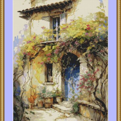 Front door cross stitch pattern