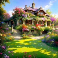 Dreamy Cottage Cross Stitch Pattern - Thumbnail 2