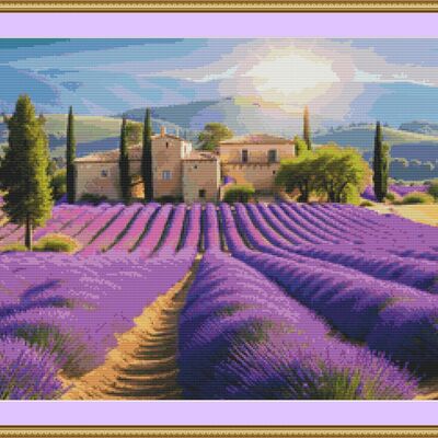 Country villa cross stitch pattern