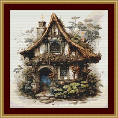 Cottage cross stitch pattern