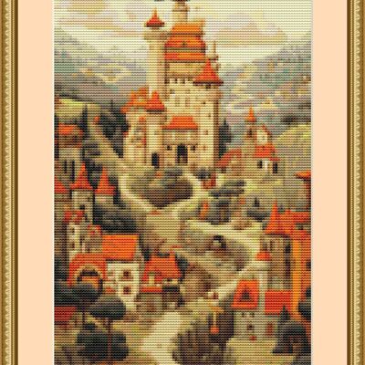 Castle cross stitch pattern