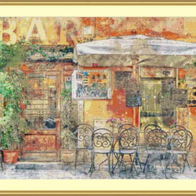 Cafe bar cross stitch pattern