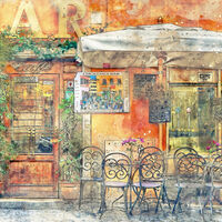 Cafe Bar Cross Stitch Pattern - Thumbnail 2
