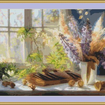 Wisteria flowers cross stitch pattern - Thumbnail 5