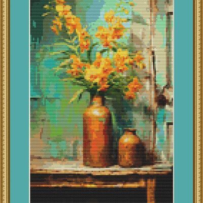 Vases cross stitch pattern - Thumbnail 5