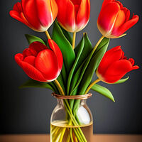 Vase Of Tulips Cross Stitch Pattern - Thumbnail 2