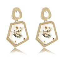Chic Gold tone resin statement earrings  - Thumbnail 1