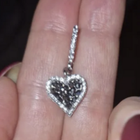 Black CZ Heart Earrings - Thumbnail 1