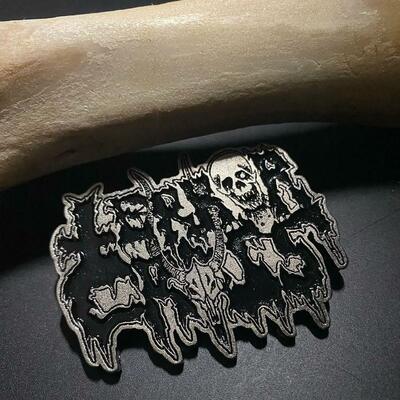 Terror cross logo metal pin