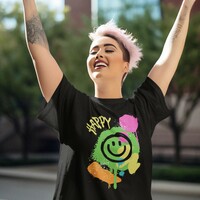 Happy - Unisex T-shirt - Thumbnail 4