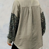Sequin Sleeve Accent Shirt As seen online - Thumbnail 2