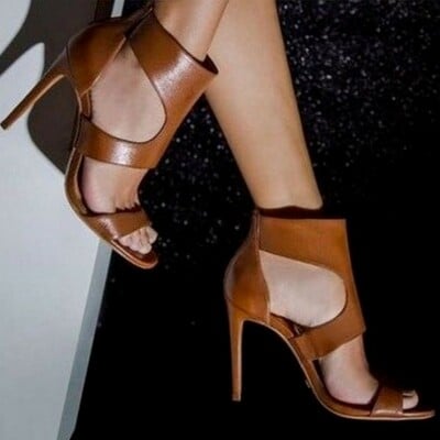 Sheep pattern hollow roman shoes sexy fashion high heel sandals 2 colors