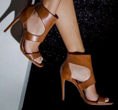 Sheep Pattern Hollow Roman Shoes Sexy Fashion High Heel Sandals 2 colors