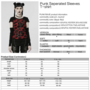 WOMEN BLACK-RED PUNK SEPERATED SLEEVES T-SHIRT-1