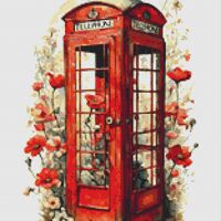 Telephone Box Cross Stitch Pattern - Thumbnail 1