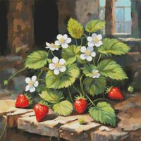 Strawberry Plant Cross Stitch Pattern - Thumbnail 1