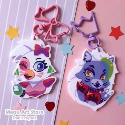 Chica/Roxy solid acrylic keychains