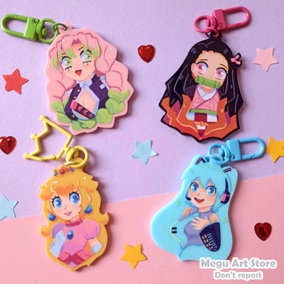 Girls solid acrylic keychains